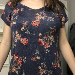 Floral design, cris-cross back, laced bottom shirt
